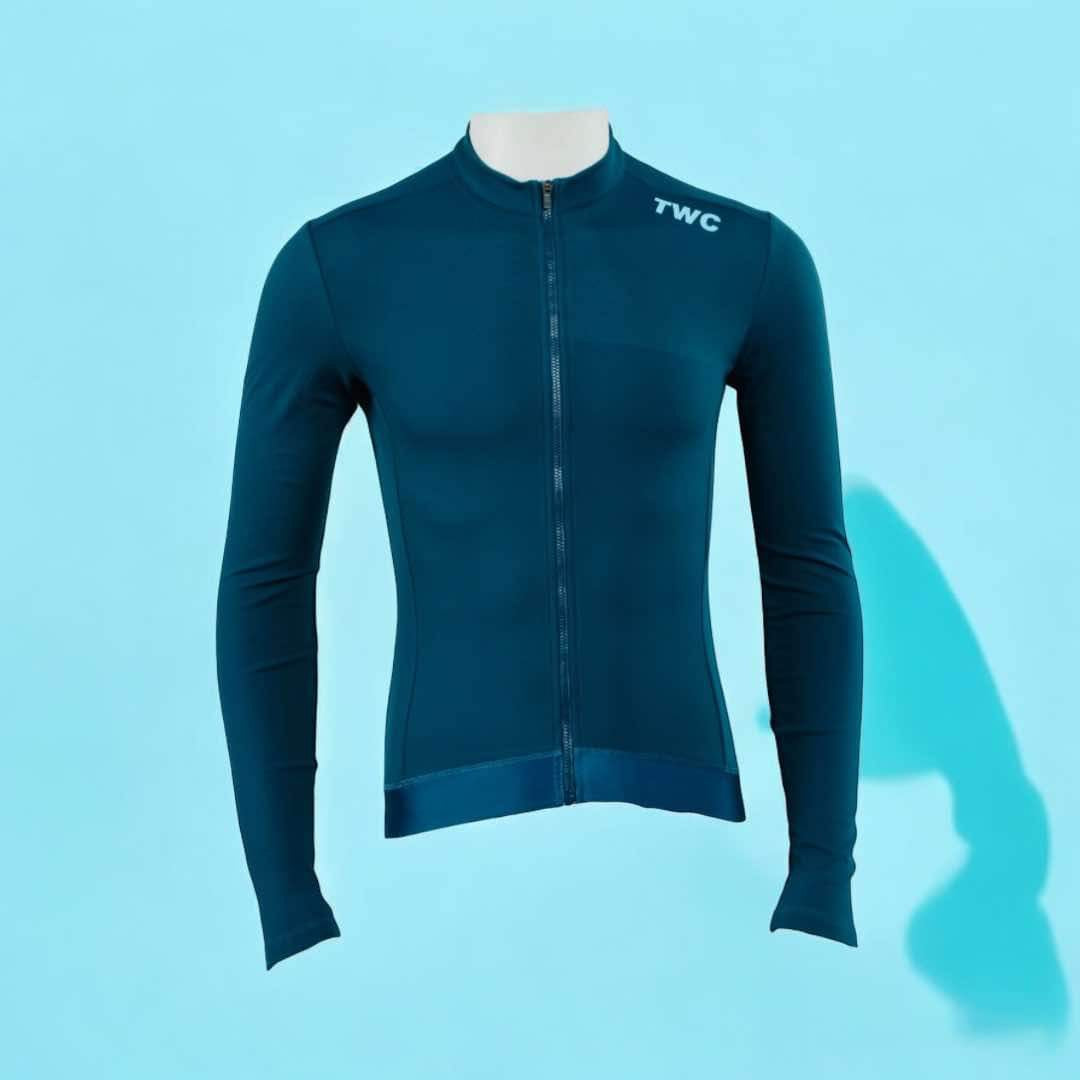 TWC Blue Classic Thermal Long Sleeve Jersey